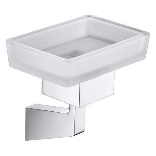 Soap Dish Holder With Vertical Base Frosted Glass