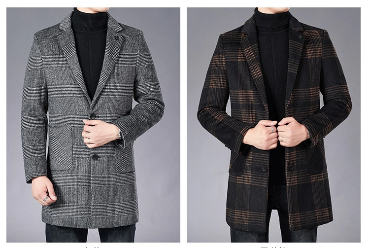Winter New Woolen Coat Men's MID-Length Business Jacket