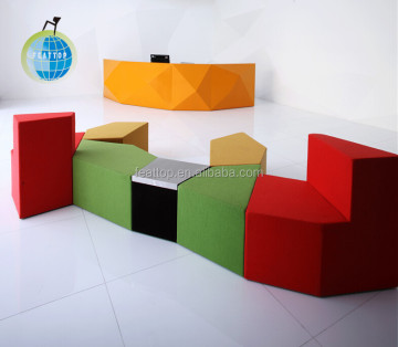 Customized Commercial Wooden Pu Leather Office Small Sofa