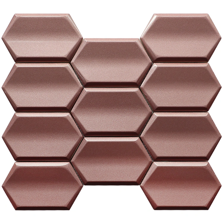 Hexagon Shaped Mosaic Tile Cement Decorate Wall Mosaic Tiles