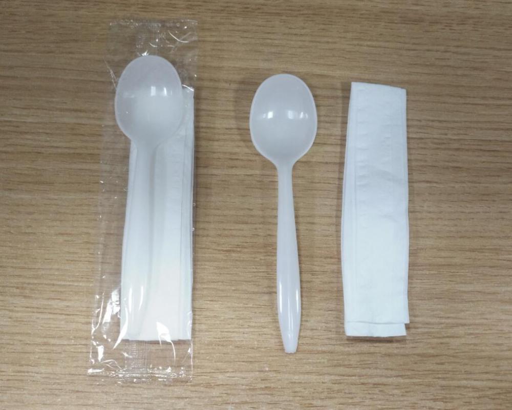 Napkin and plastic Spoon Set