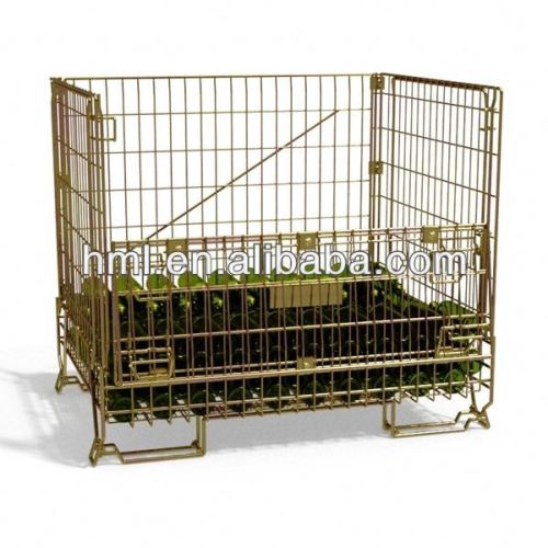 Collapsible Galvanized Wire mesh storage cage pallet