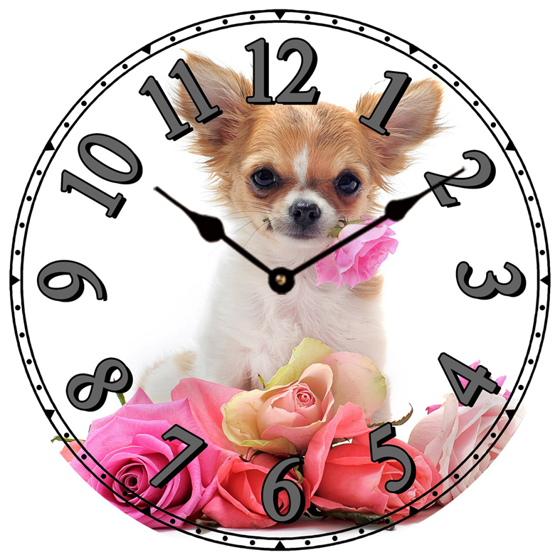 Romantic Flower Art MDF Festival Clock