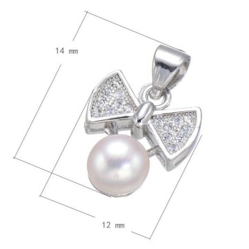 2015 Silver Pearl pendant Bow jewelry pendant