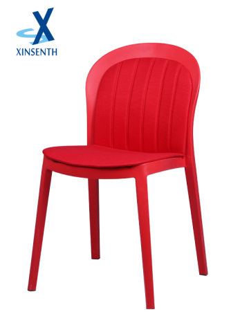 leisure plastic dining chair with PU seat