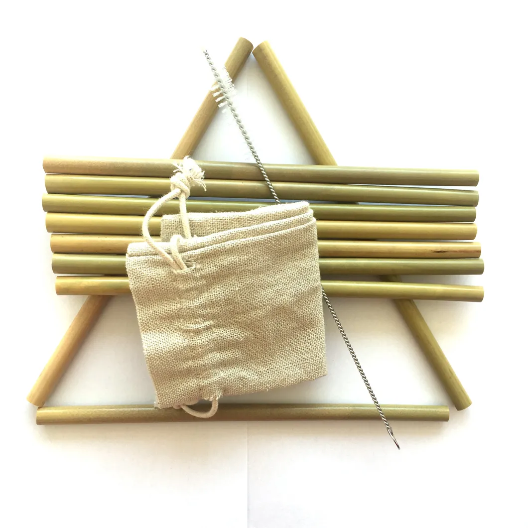 Natural Reusable Bamboo Straw with Customized Logo