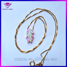 Hot Sale Opal Pendant 925 Silver Necklace, 18K Gold Plated Silver Opal Boys and Girls Necklace for Gift & Party