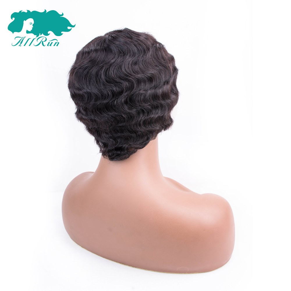 Hot selling Brazilian Remy Short Lace Front Human Hair Wigs For black women for summer