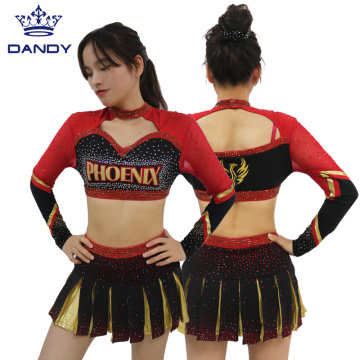 Custom youth gold comp cheer uniforms