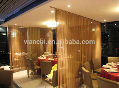 hotel indoor curtain decorative mesh/colored decorative metal wire mesh