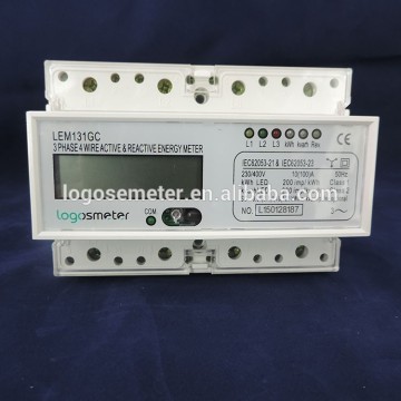 Three Phase DIN Rail Electronic Active & Reactive with RS485 electronic Energy Meter,kilo watt hour meter