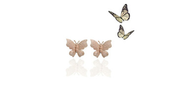 Butterfly Gold Plated Stud Earring