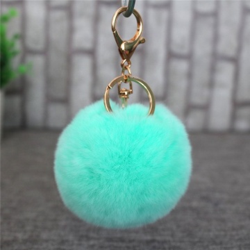 6-8cm Genuine Rex Rabbit Fur Ball Rabbit Fur Pompom Keychain
