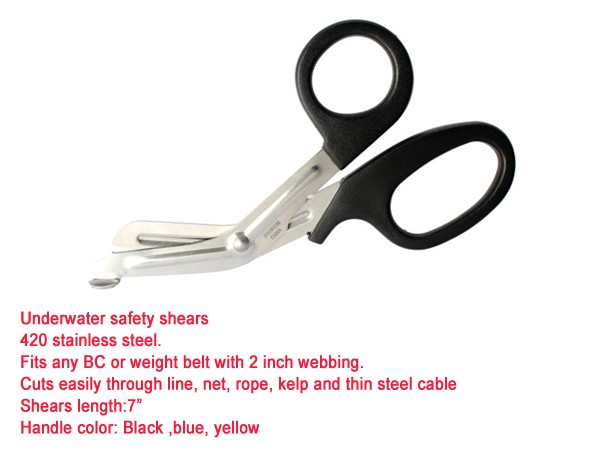 Hight Quality Emergency Scissors with Sheath and Clip,Dive Scissors