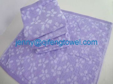 purple jacquard face towel