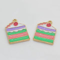 Lovely Alloy Enamel Cake Shape Ornament Charm DIY Jewelry Earring Ornament Accessories Handmade Girls Pendants Decor