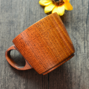 Handmade wood handle milk/tea cup wooden coffee mug