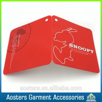 custom china jeans clothing brands logos tag folded paper hang tag