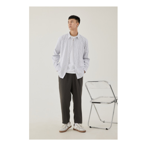 Men's spring Japanese fashion casual striped shirt
