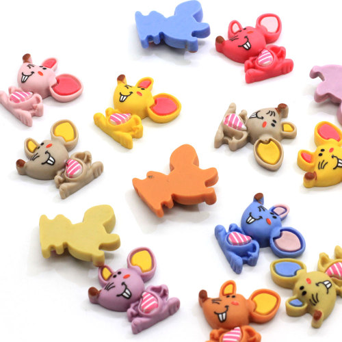 10 stks / partij Hars Cartoon Dier Plaksteen Cabochon Kawaii Muis DIY Haarelastiekjes Maken Accessoires Scrapbooking Fit Telefoon Decor