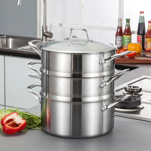 Dapur Stainless Steel Memasak Makanan Pan Steamer Pot