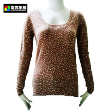 Polka Dot Print Pullover, Full Print Cashmere Sweater