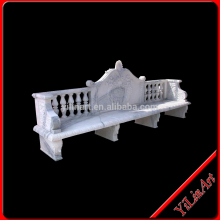 Hand Carved Stone Marble Bench With Flowers Statue