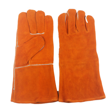 Gants de soudage Gants en cuir doublé Gants pour le barbecue