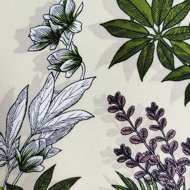 Customization Design High Quality Woven Moss Crepe Viscose Floral Rayon Custom Print Fabric,Dress Blouse Fabric