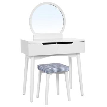 Wood Mirror Almirah Simple Dressing Table With Drawers