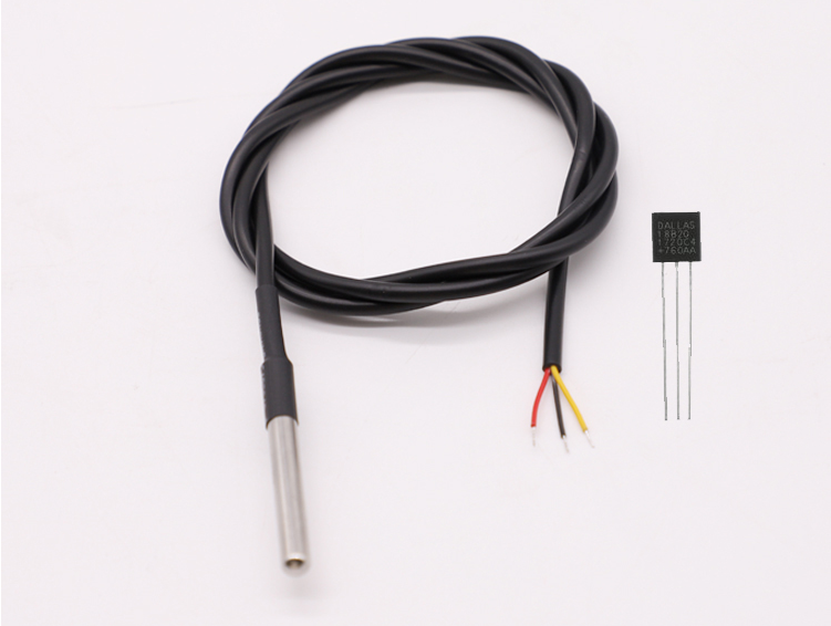 Good Quality cable silicon stainless steel probe waterproof ds18b20 temperature sensor 2m