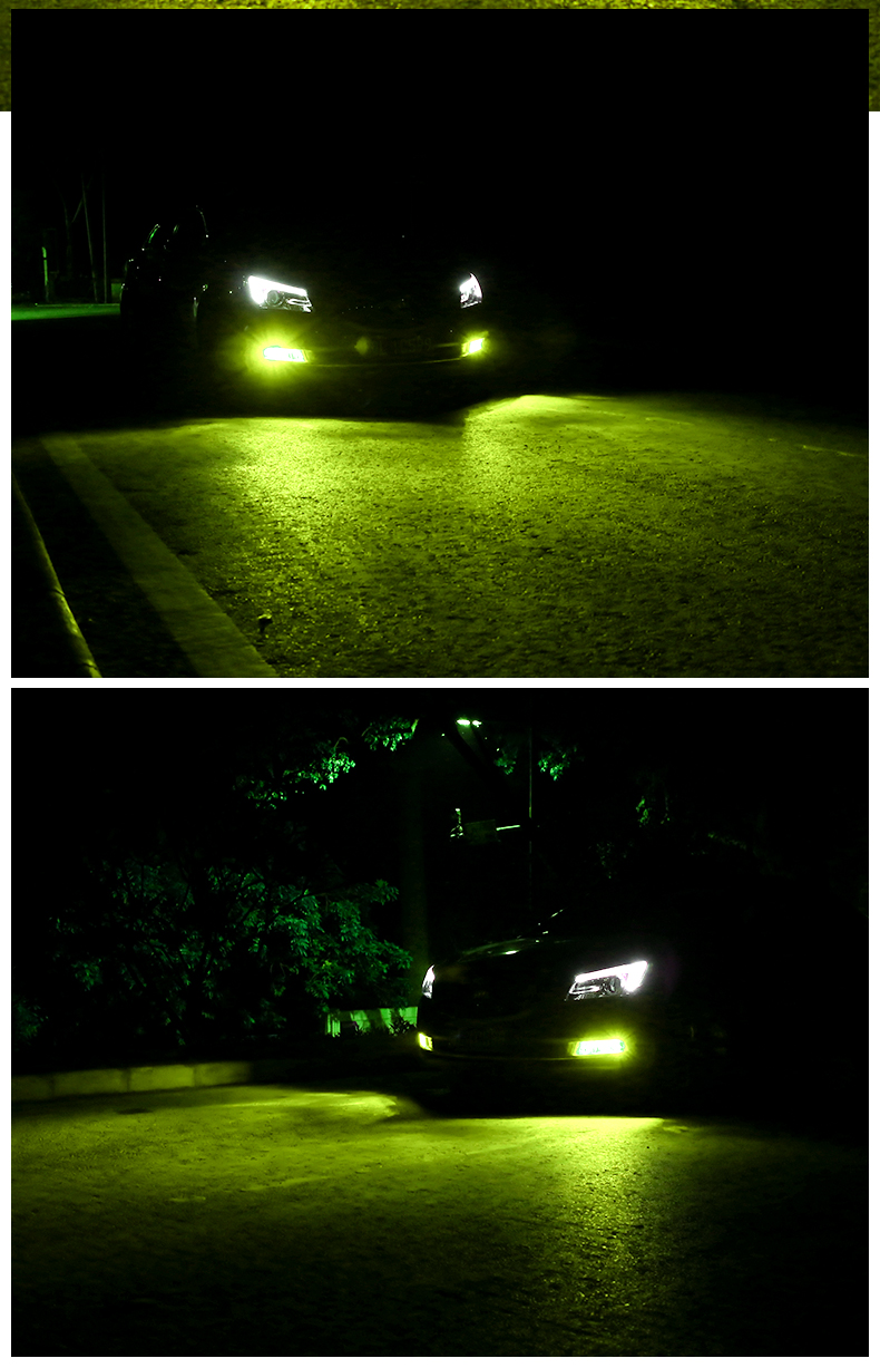 2pcs Double Color H11 LED High Quality H1 H3 H7 H8 9006 HB4 881 Auto Fog Lamp Car Anti Fog Light Bulb Foglamps White Yellow
