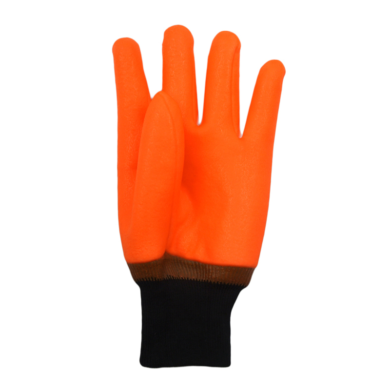 PVC dipped fluorescent oil resistant waterproof work gloves