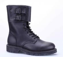 Black nappa action leather  military  boot