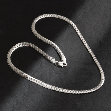 Multiple Sizes Women silver Jewelry Curb Link Chain Necklace