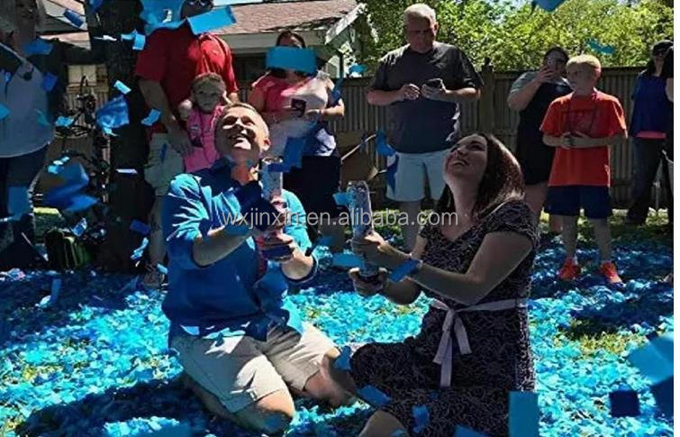 Blue Pink Boy Girl Gender Reveal Cannon Party Supplies Biodegradable Confetti Launcher Baby Shower Party