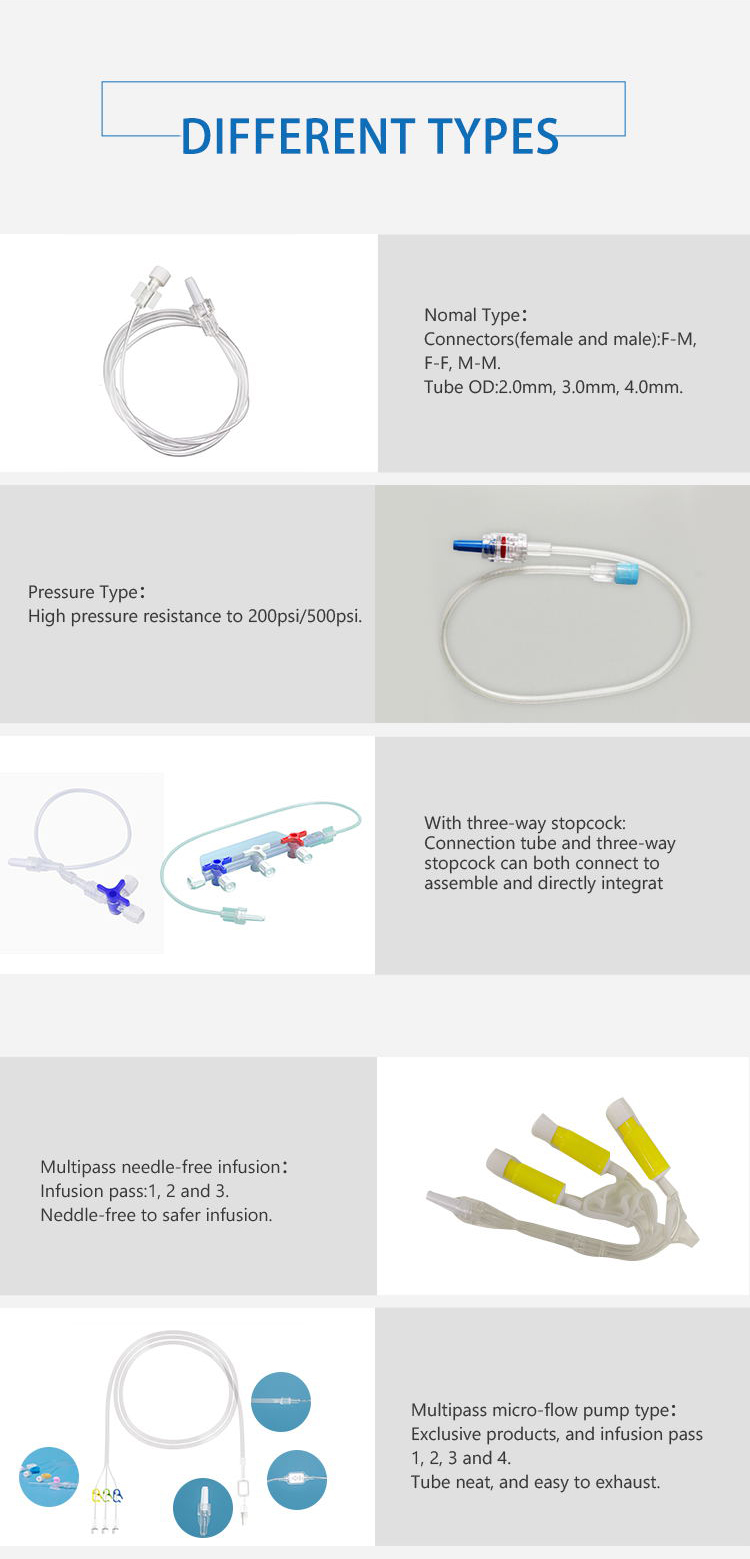 disposable 3 way stopcock with extension line for medical