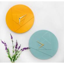 23871Wooden circular wall clock morden time bell