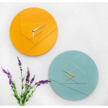 23871Wooden circular wall clock morden time bell