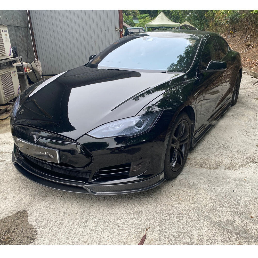 Carbon Fiber front Bumper lip Splitter Chin for Tesla Model S 2012 - 2017