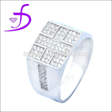 China factory direct sale 925 sterling silver micro pave mens ring