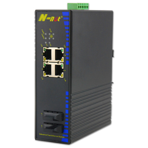 Unmanaged Switch with 2 Fiber POE Port