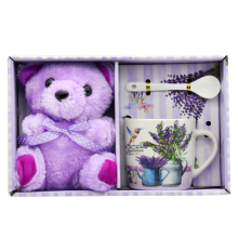 Spoon Lavender Ceramic Cup Gift Box Packaging Souvenir Ceramic Mug