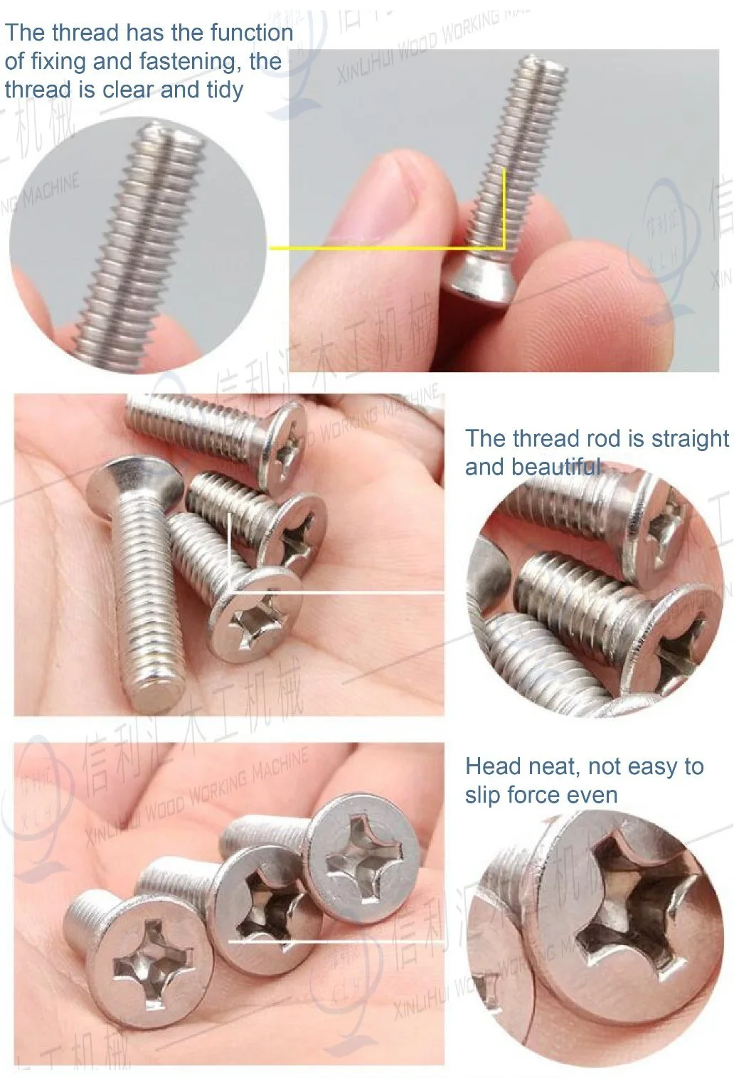 Factory Customized Stainless Thread Cross Flat Head Machine Screw for Fastener