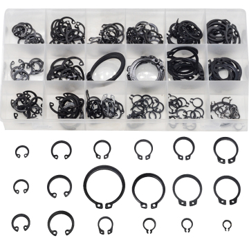 225PCS Circlip Set External/Internal Retaining E-type Cir clip Lock Snap Retaining Ring Assortment Set holes Shaft Collar Washer