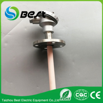 High temperature Pt-Rh s type thermocouple with flange
