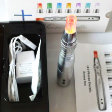 Rechargeable 7 color LED Photon electric derma stamp pen