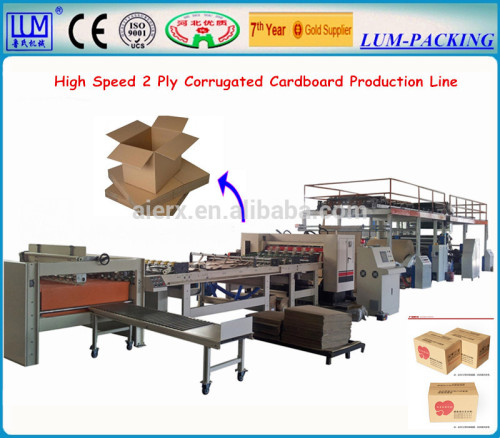 Automatic 3 ply corrugated cardboard making plant/carton box machine CE