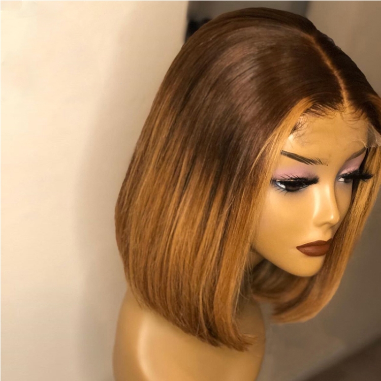 Li&queen hair product Human hair European hair Transparent lace Frontal wig with 4*4 lace bob wigs