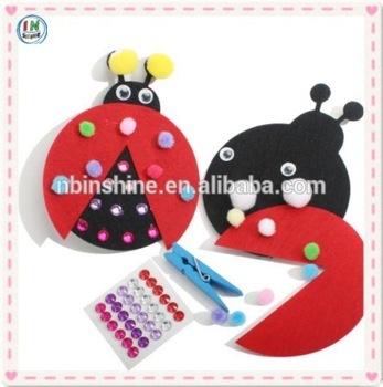 Kids felt fabric craft , colorful ladybug felt craft